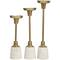 Gold Aluminum Slim Candle Holder with White Marble Base Set